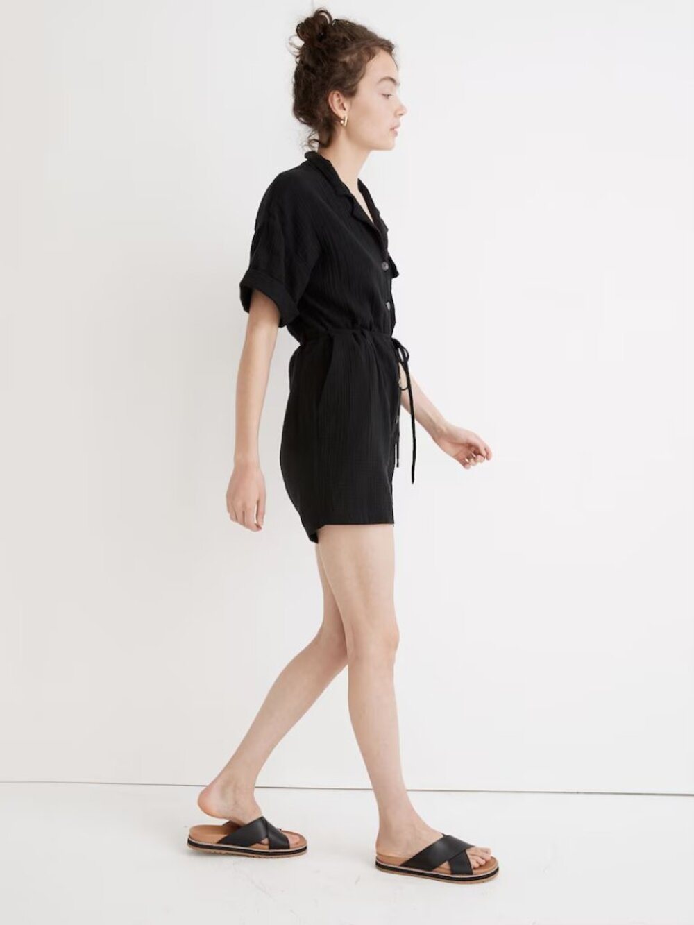 Madewell Lightspun Belted Safari Romper Size M - Picture 2 of 9